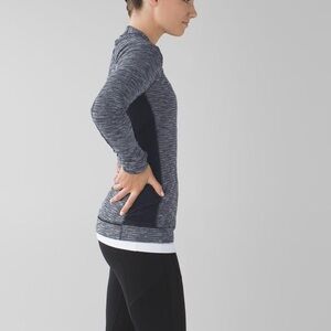 Lululemon Think Fast Long Sleeve 6 Coco Pique Black Pullover Rulu